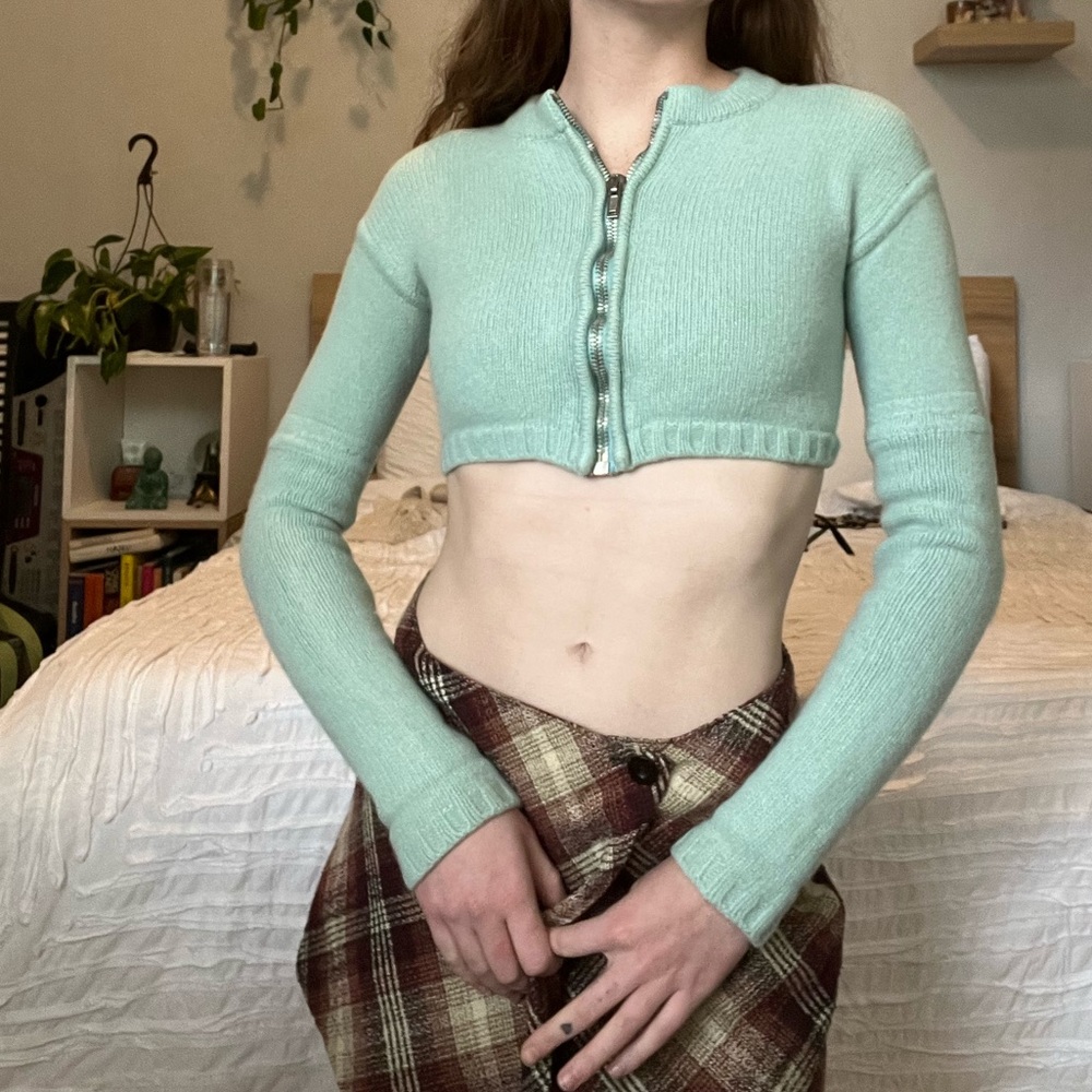 rick owens queen cropped sweater